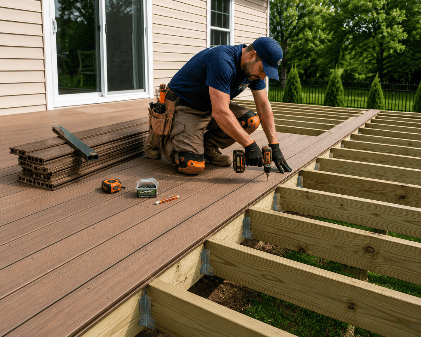 building a deck in progress