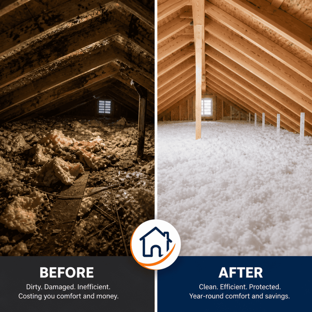 old contaminated attic insulation