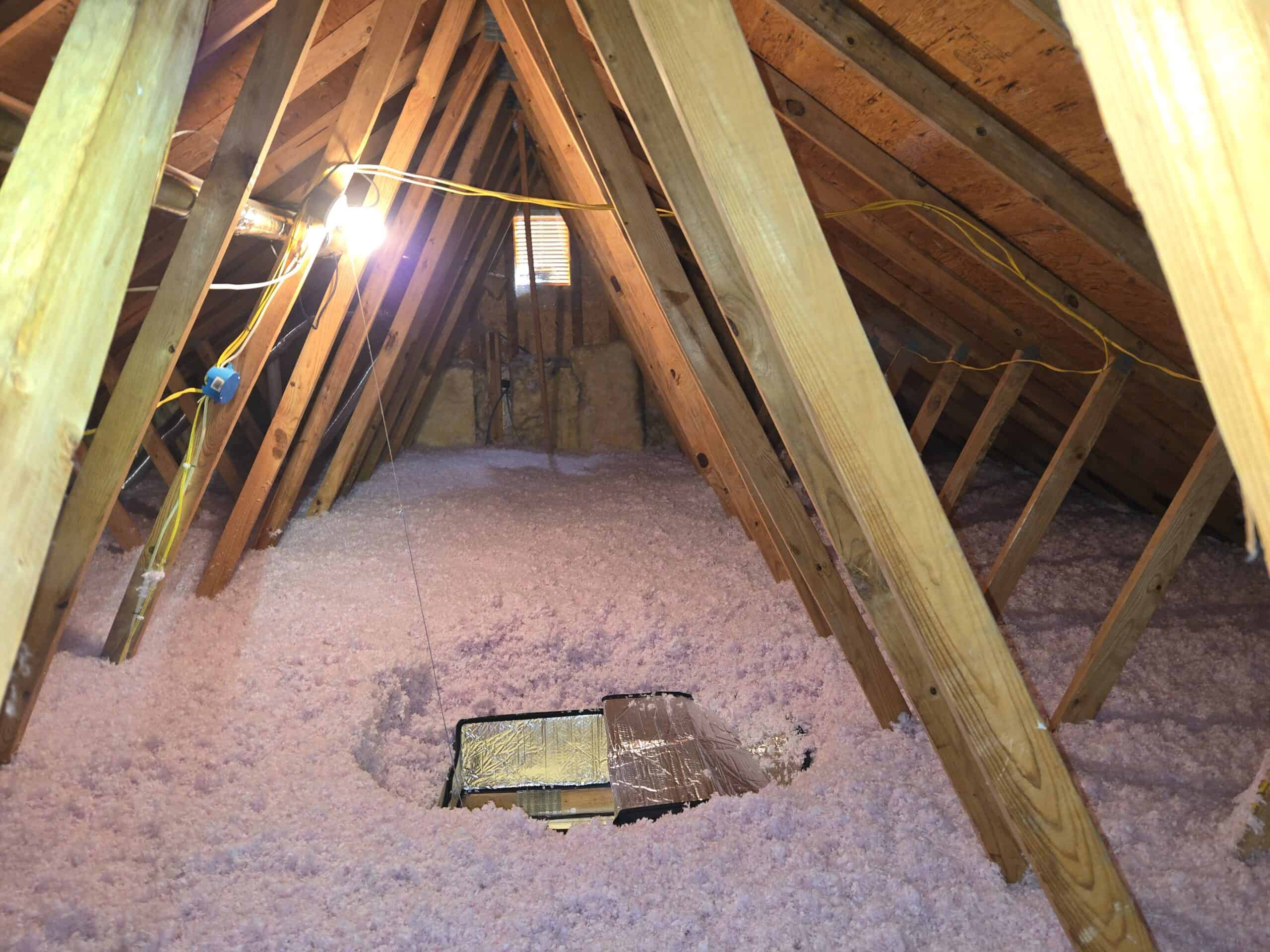 Completed blown-in attic insulation installation in Severna Park, Maryland