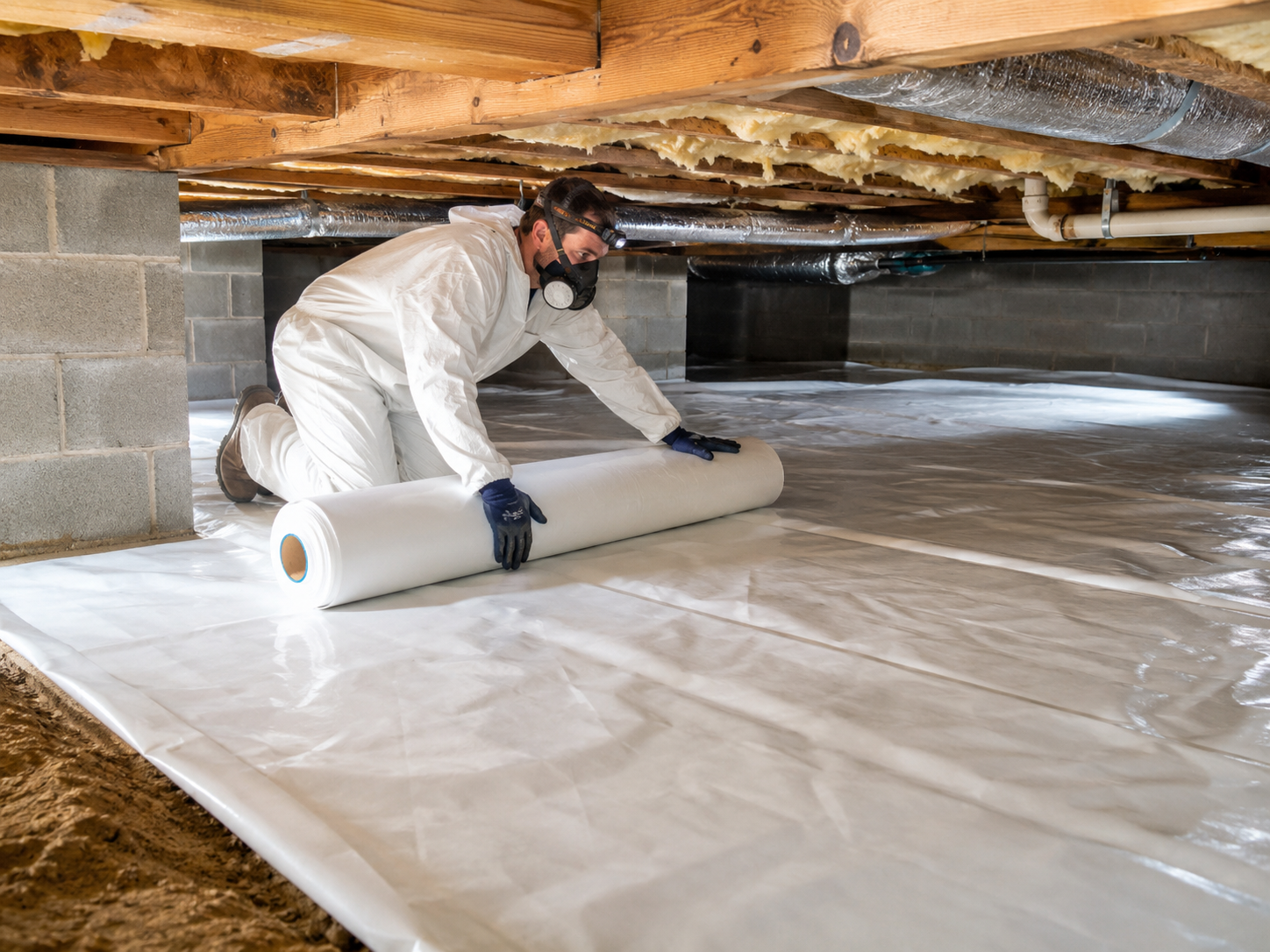 Xanvria insulation removal team professionally removing old attic insulation in Pasadena, Maryland